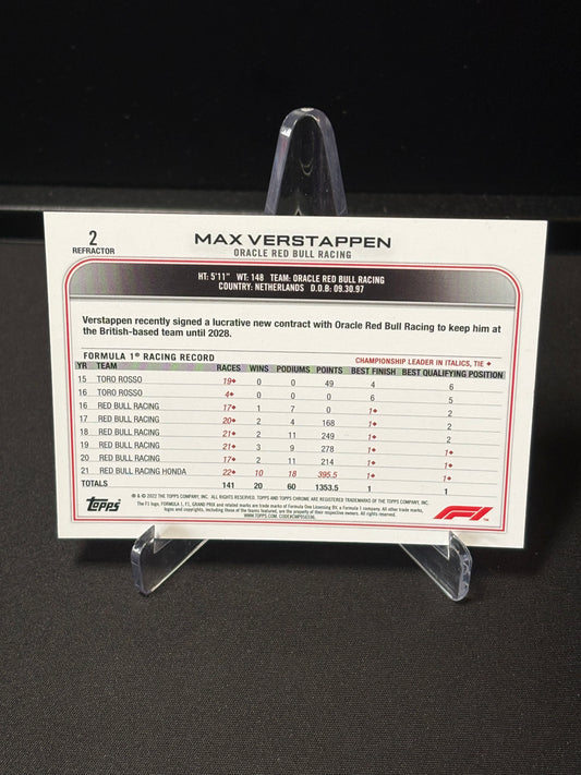 Max Verstappen Topps Chrome F1 2022 "Refractor #2"