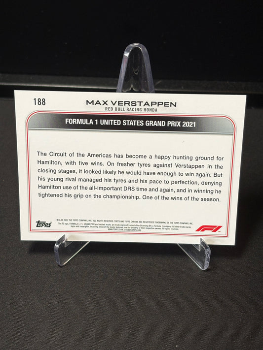 Max Verstappen Topps Chrome 2022 "Driver of the Day Checker Flag"