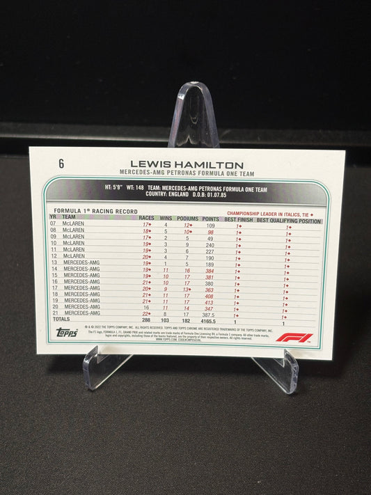 Lewis Hamilton Topps Chrome F1 2022 "Base #6"