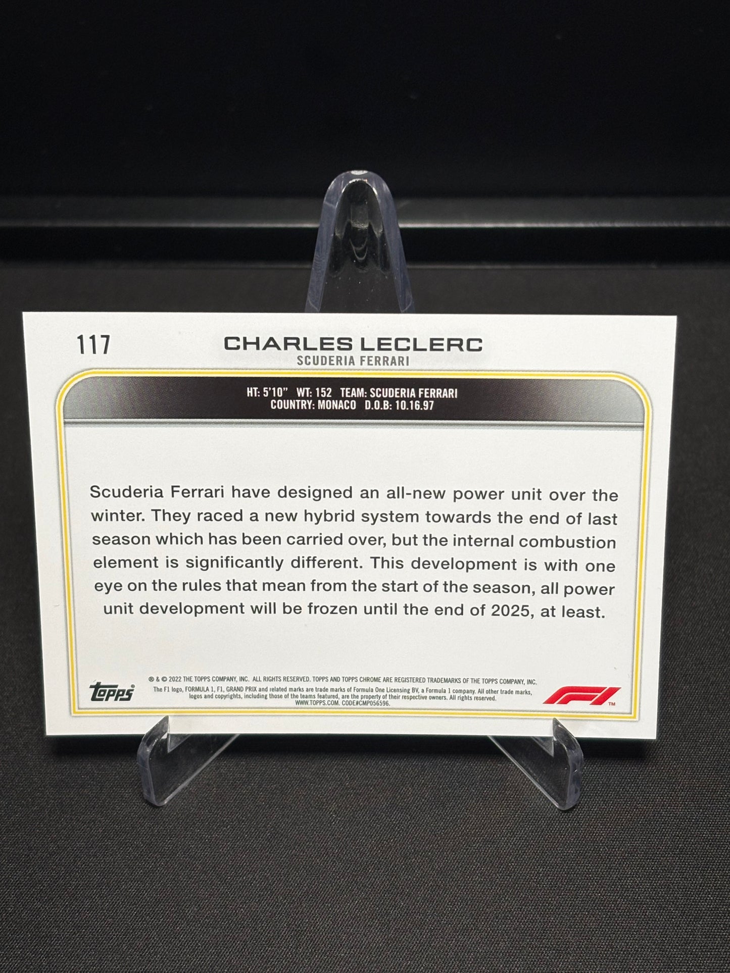 Charles Leclerc Topps Chrome F1 2022 "Base #117"