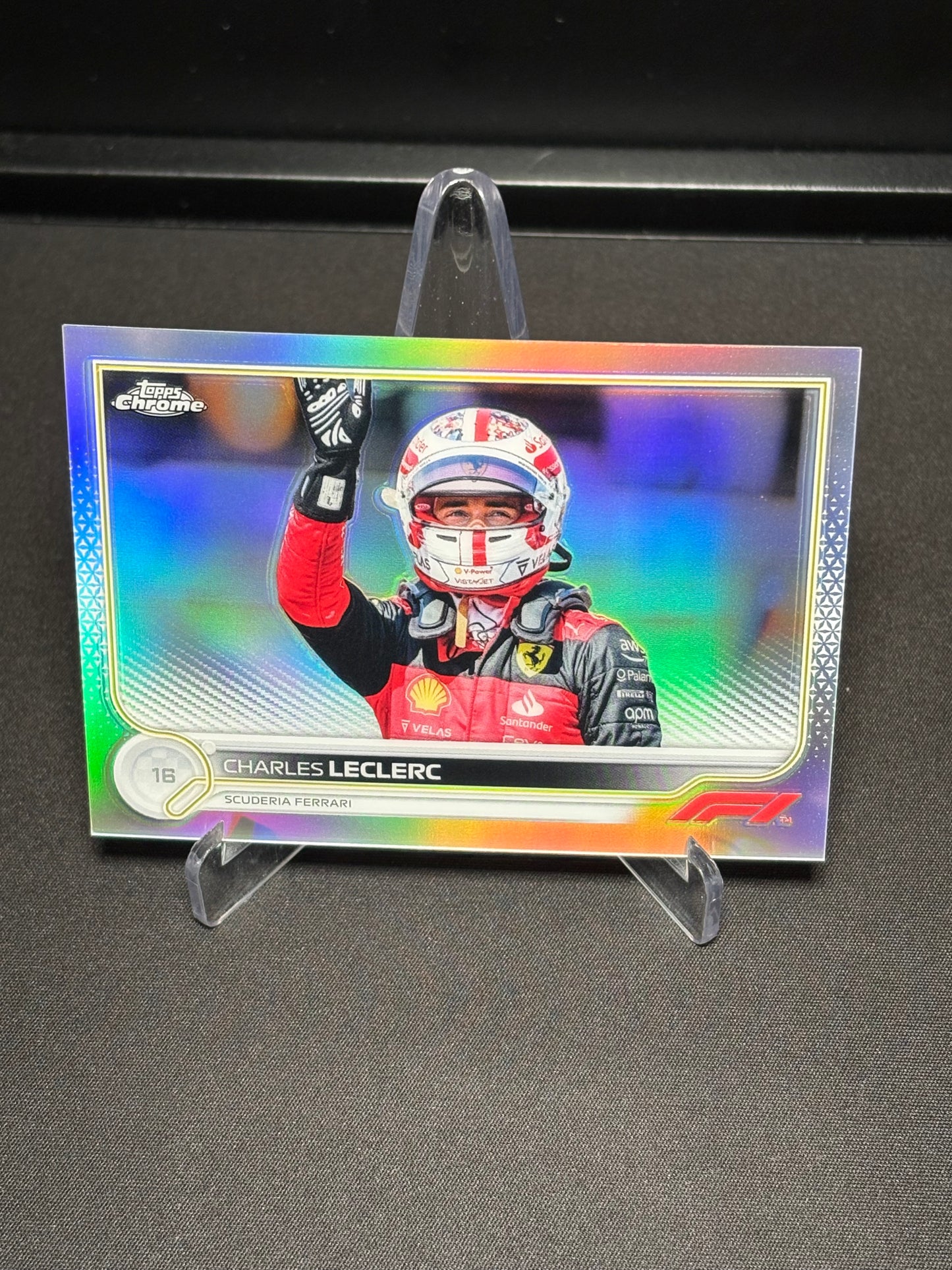 Charles Leclerc Topps Chrome F1 2022 "Refractor #28"