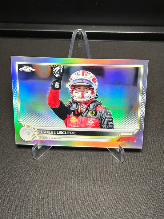 Charles Leclerc Topps Chrome F1 2022 "Refractor #28"