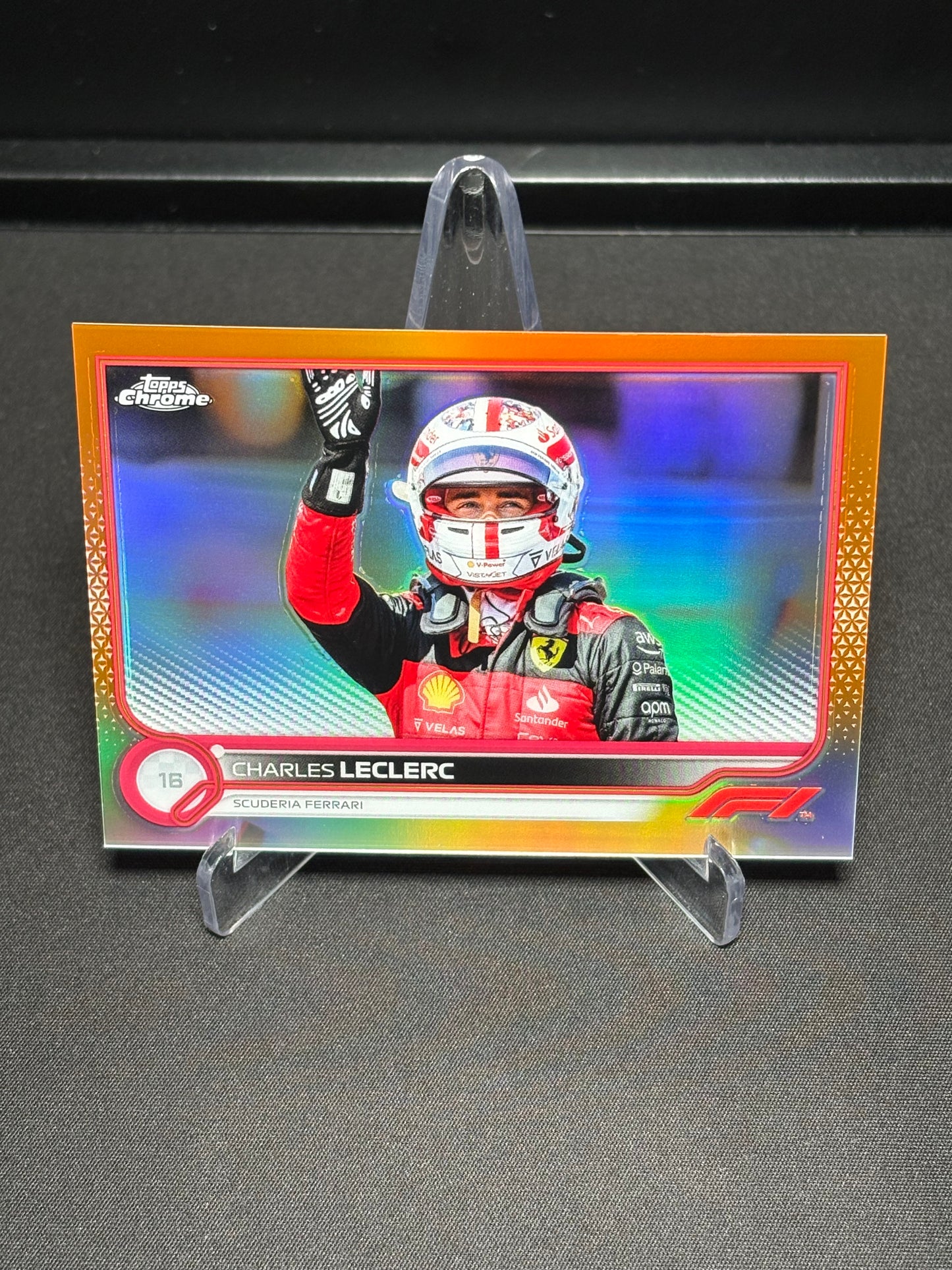 Charles Leclerc Topps Chrome F1 2022 "Orange Red Parallel"