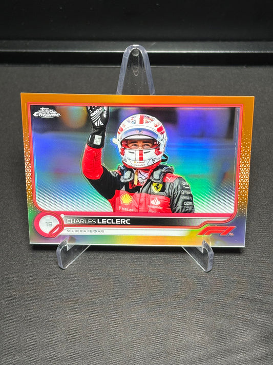 Charles Leclerc Topps Chrome F1 2022 "Orange Red Parallel"