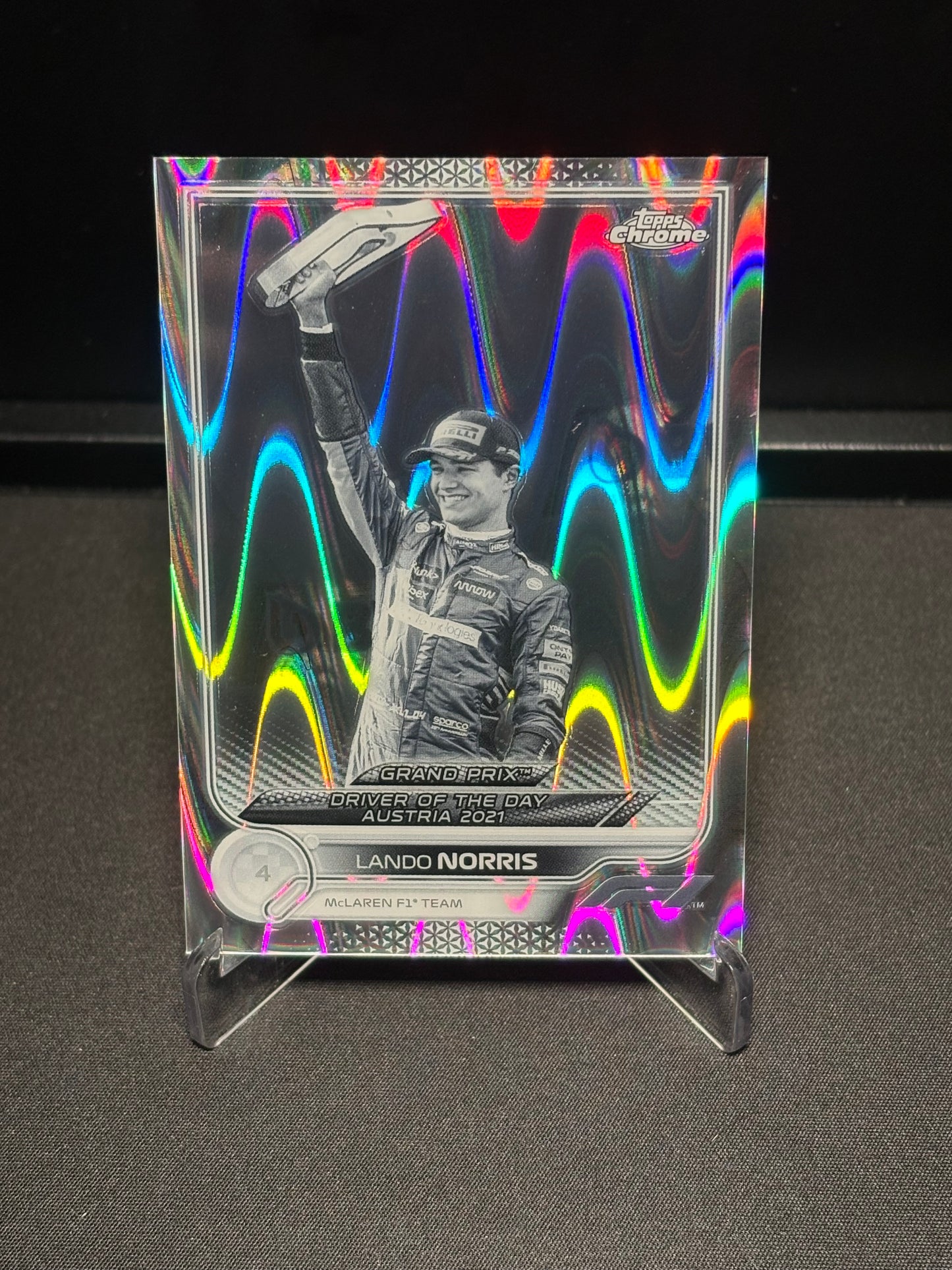 Lando Norris Topps Chrome F1 2022 "Ray Wave Driver of the Day #181"