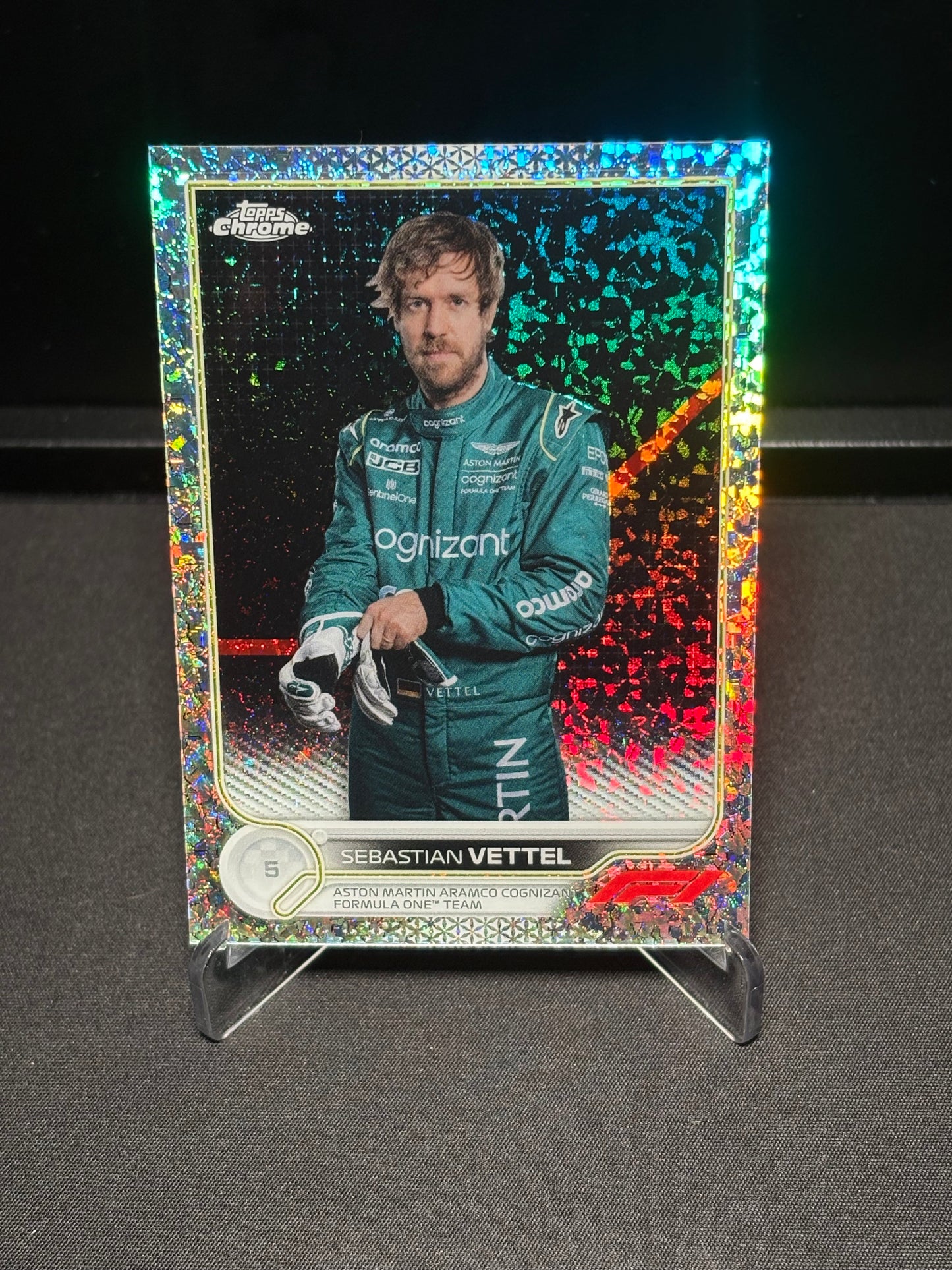 Sebastian Vettel Topps Chrome F1 2022 "Mini Diamond #9"