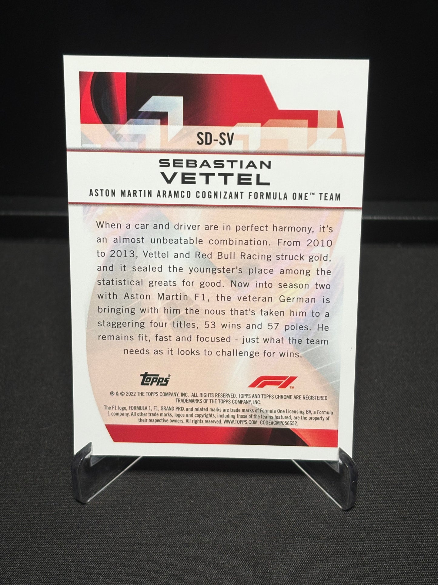 Sebastian Vettel Topps Chrome F1 2022 "Speed Demons"