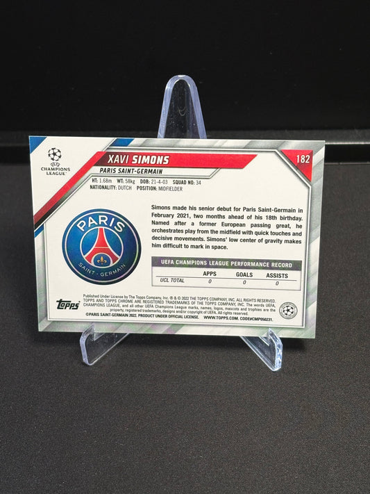Xavi Simons Topps Chrome 2021-22 "Base" PSG