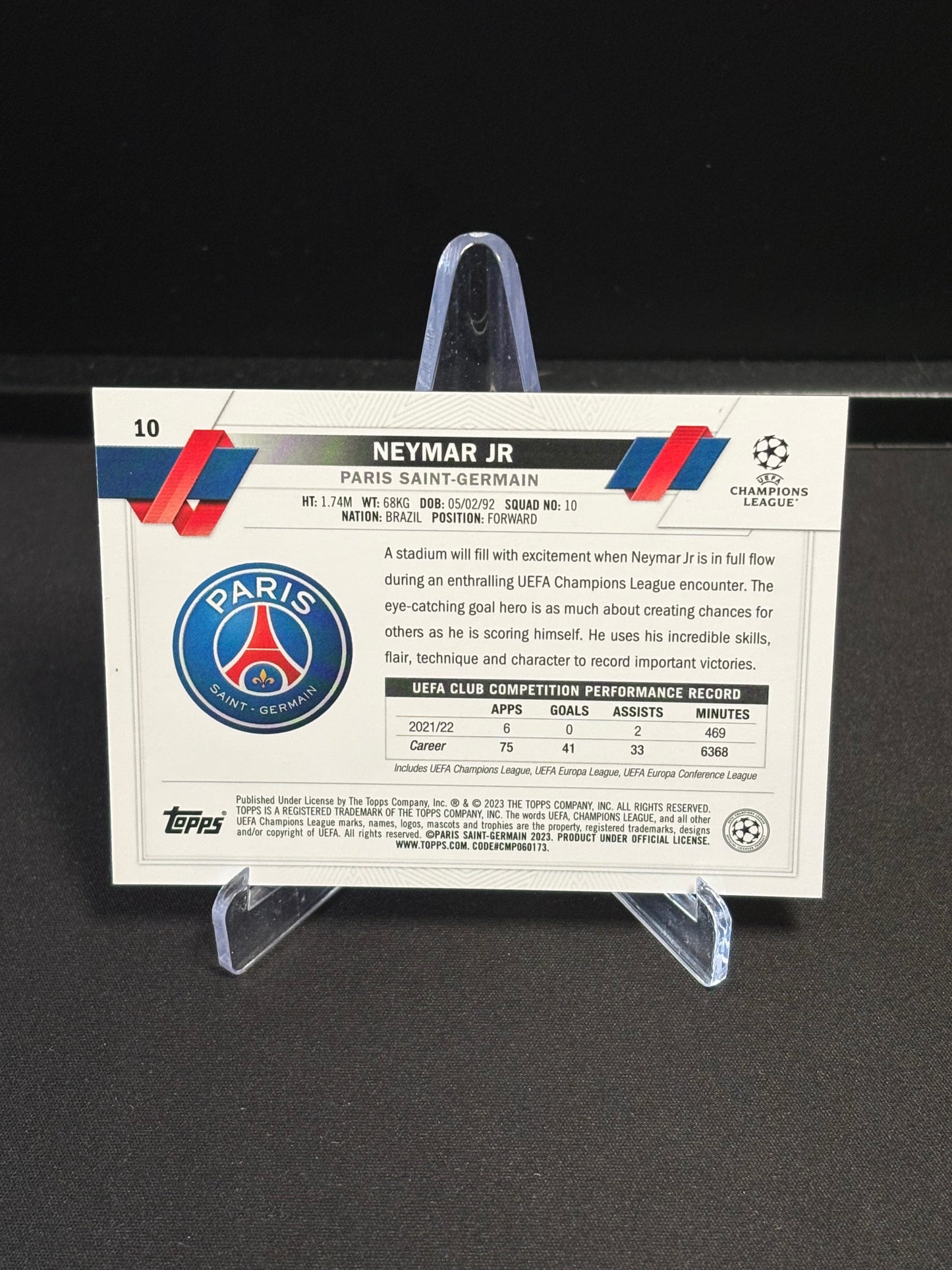 Neymar Jr Topps Chrome 2022-23 "Base" PSG
