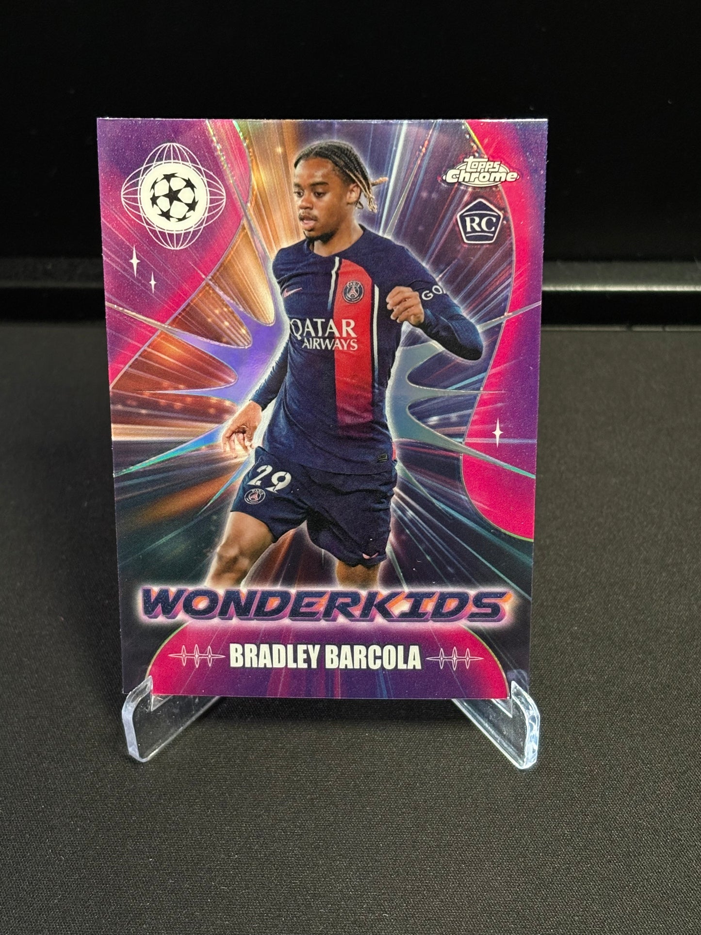 Bradley Barcola RC Topps Chrome 2023-24 "Wonderkids" PSG