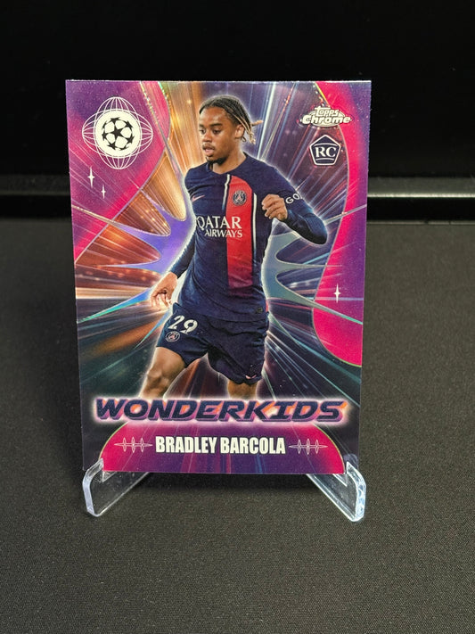 Bradley Barcola RC Topps Chrome 2023-24 "Wonderkids" PSG