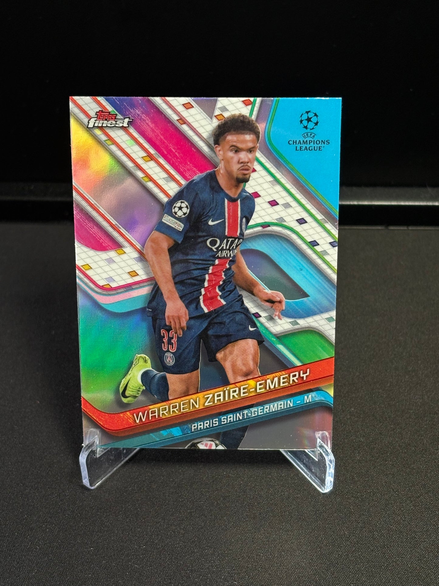 Warren Zaire-Emery Topps Finest 2024-25 "Refractor" PSG