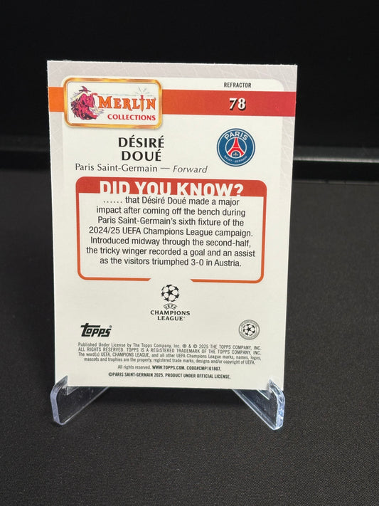 Désiré Doué Topps Merlin 2024 "Refractor" PSG