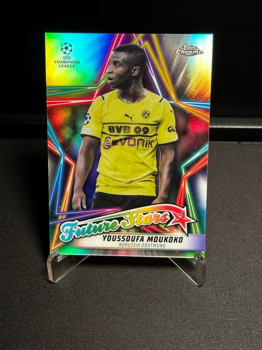 Youssoufa Moukoko Topps Chrome 2021-22 "Future Stars" B. Dortmund