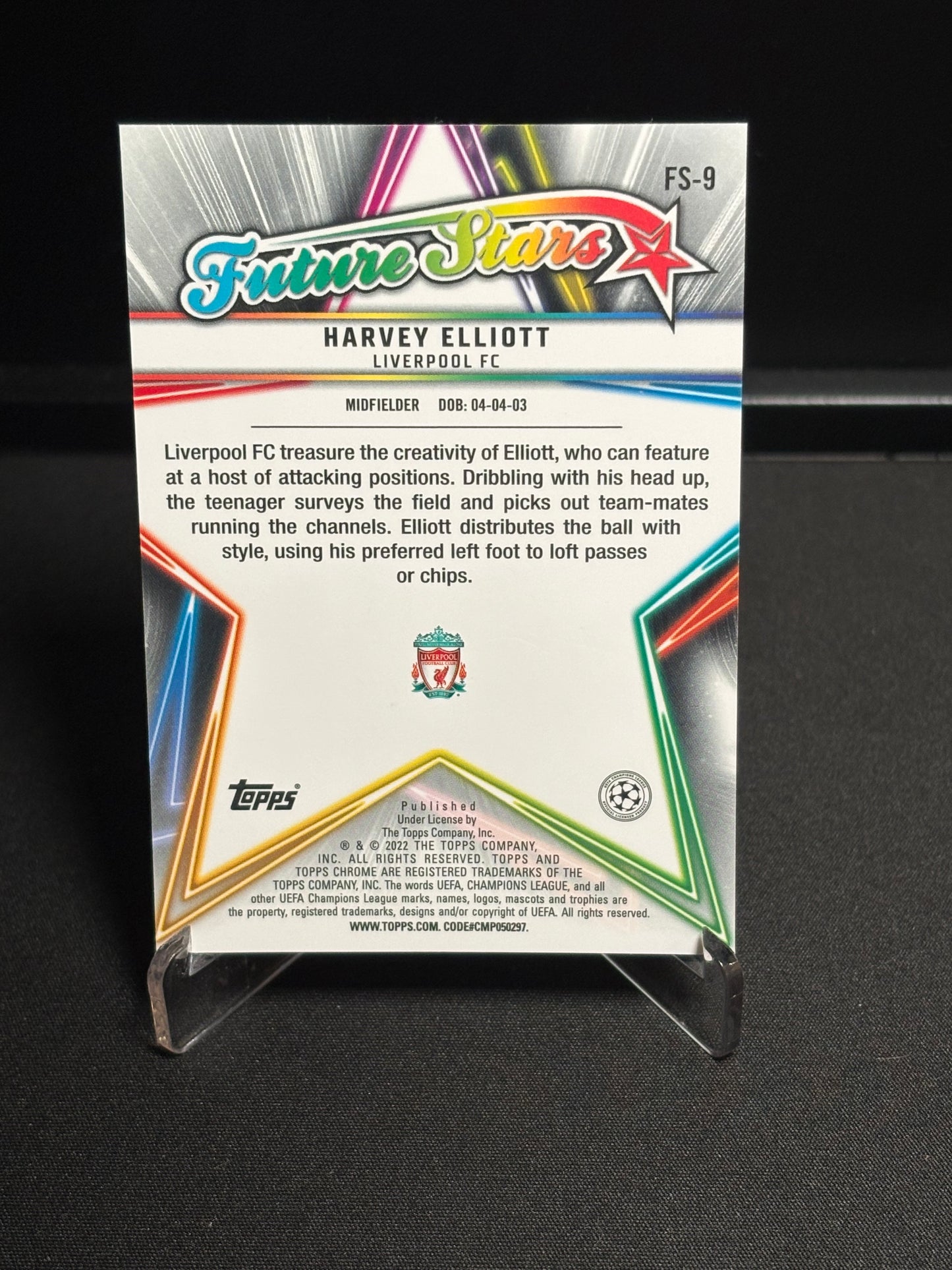 Harvey Elliott Topps Chrome 2021-22 "Future Stars" Liverpool