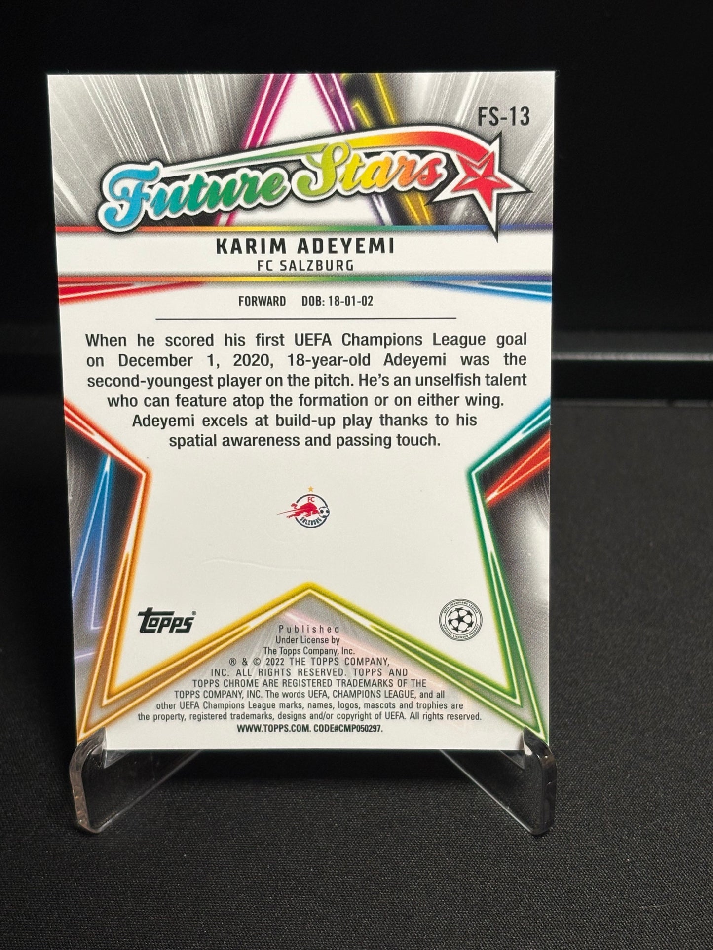 Karim Adeyemi Topps Chrome 2021-22 "Future Stars" Salzburg