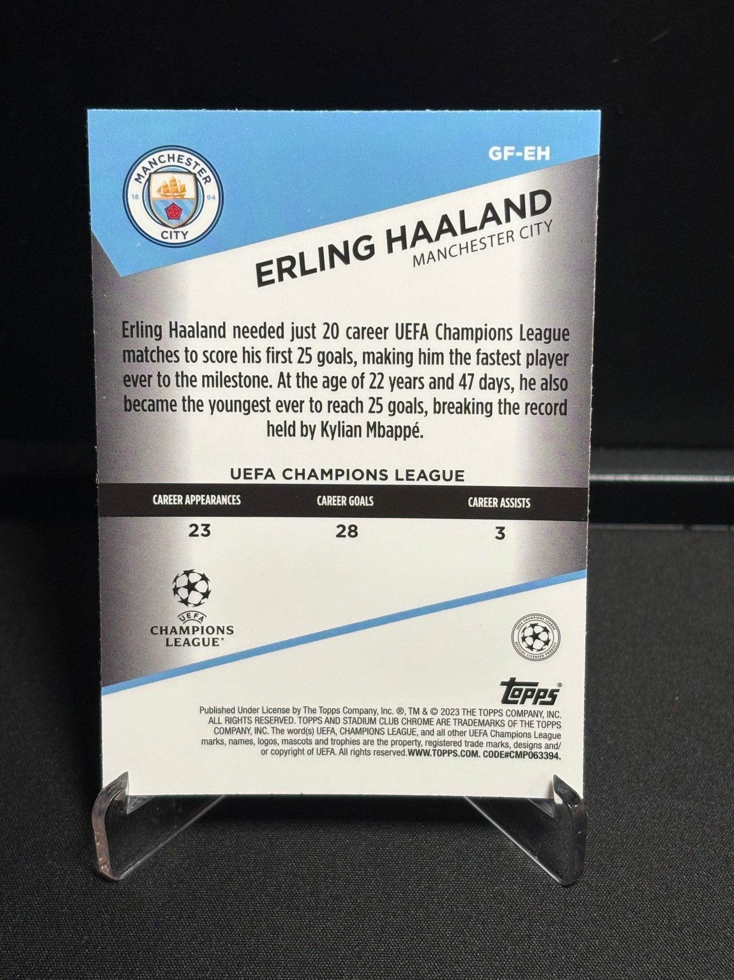 Erling Haaland Topps Stadium Club 2022-23 "Goal Force" Manchester City