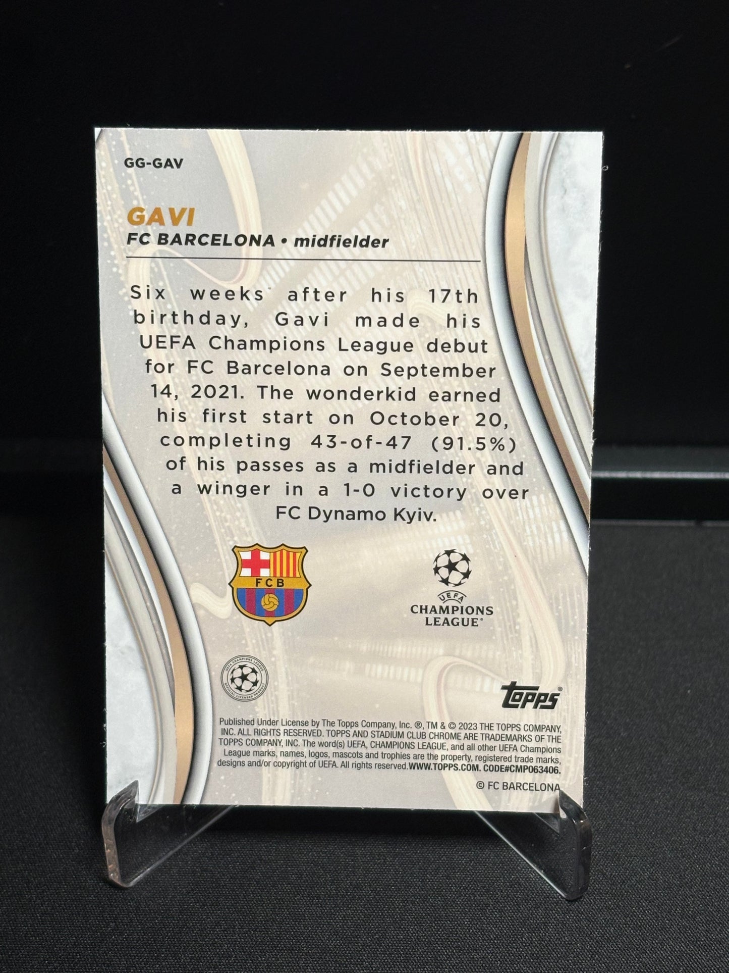 Gavi Topps Stadium Club 2022-23 "Glimpses Of Gold" Barcelone