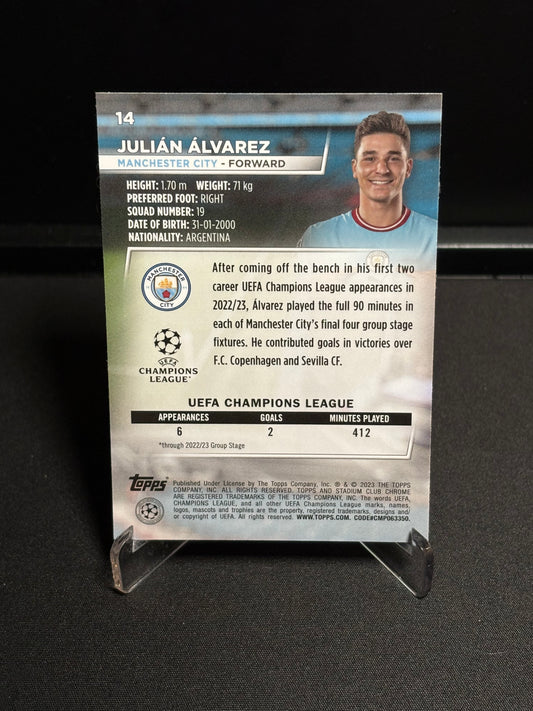 Julian Alvarez RC Topps Stadium Club 2022-23 "Blue Prizm" Manchester City