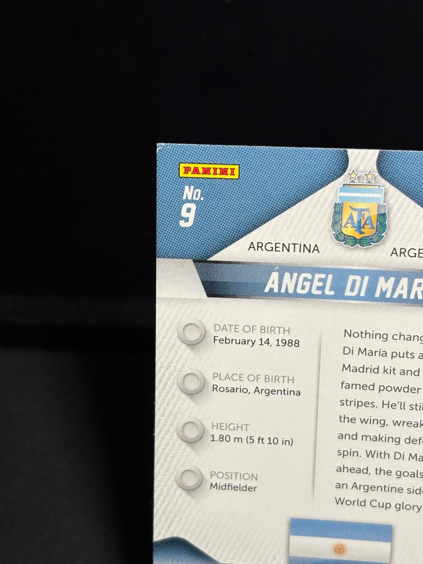 Angel Di Maria Panini Prizm World Cup 2014 "Base" Argentine