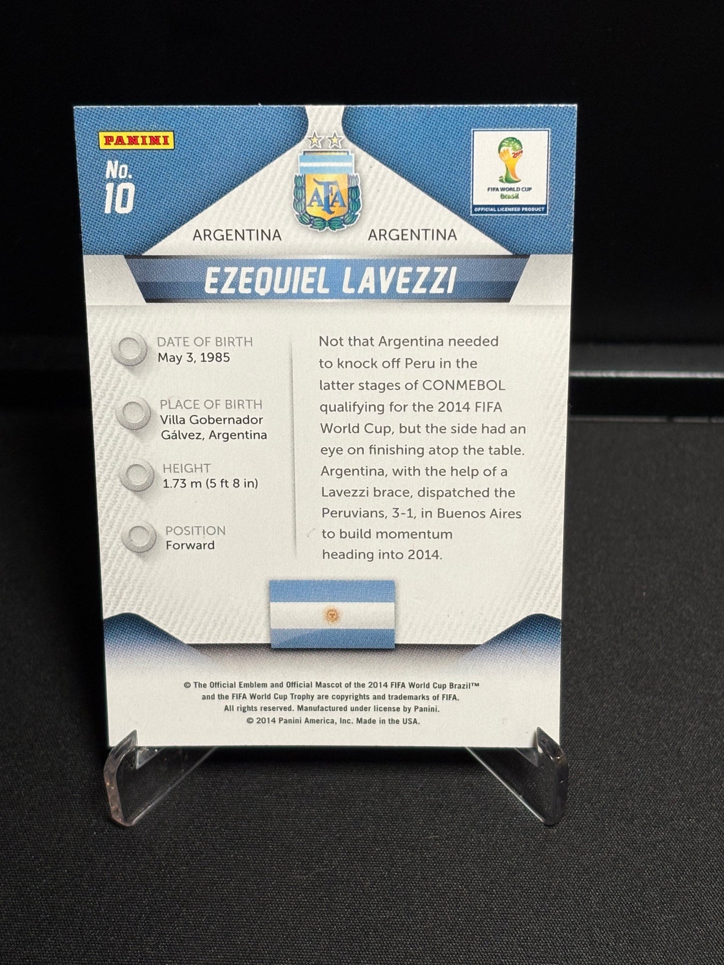 Ezequiel Lavezzi Panini Prizm World Cup 2014 "Base" Argentine
