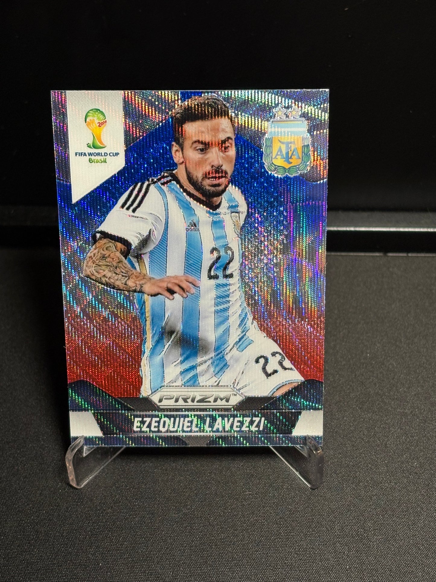 Ezequiel Lavezzi Panini Prizm World Cup 2014 "Blue Red White Wave" Argentine