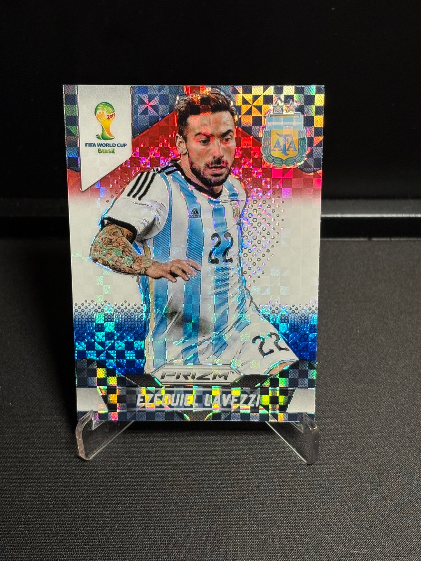 Ezequiel Lavezzi Panini Prizm World Cup 2014 "Blue Red White Power Plaid" Argentine