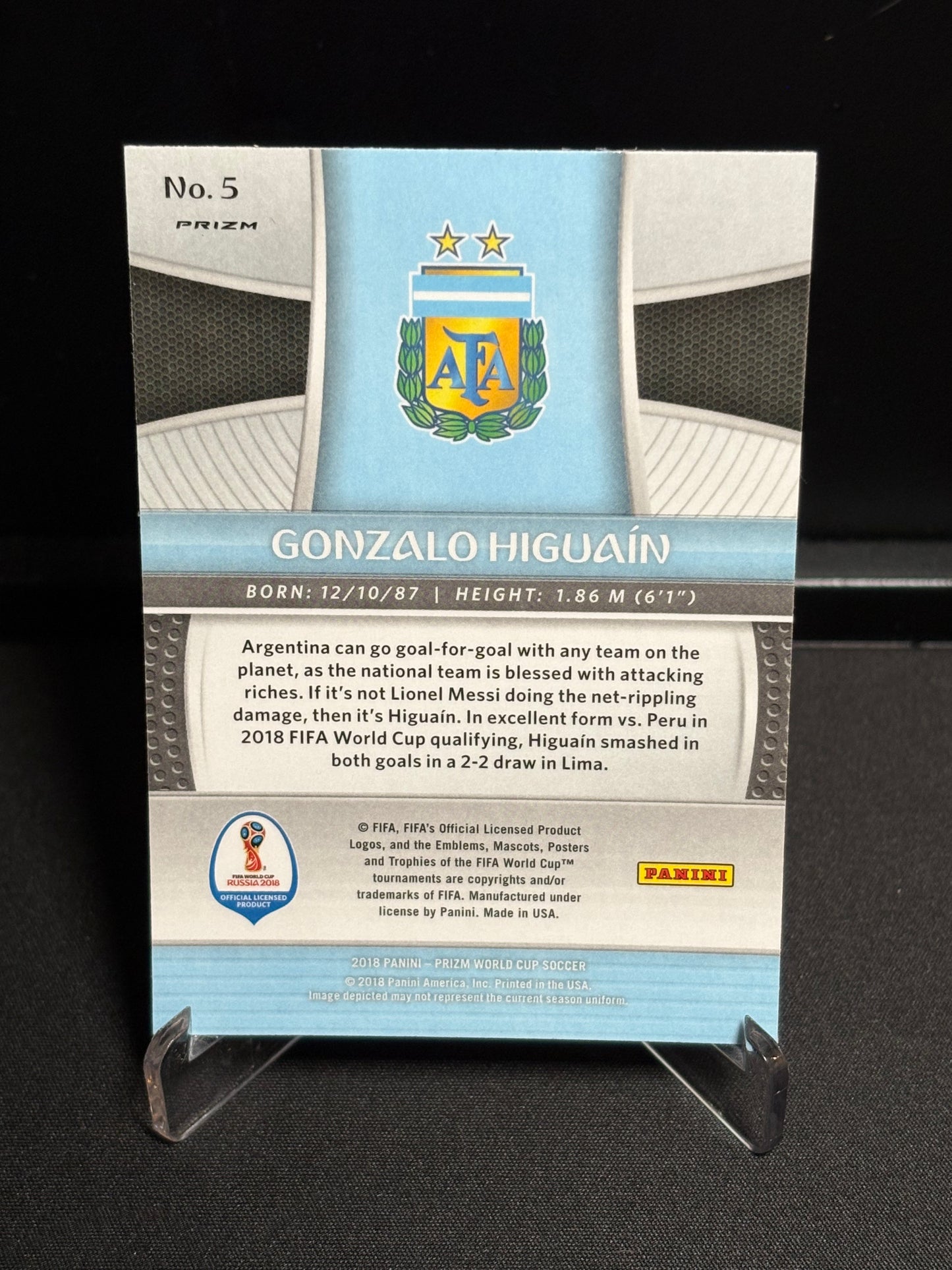 Gonzalo Higuain Panini Prizm World Cup 2018 "Mojo Prizm" Argentine