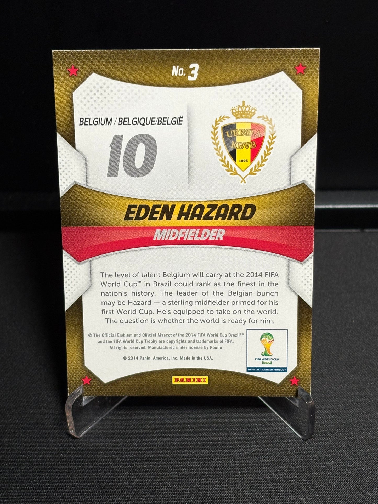 Eden Hazard Panini Prizm World Cup 2014 "World Cup Stars" Belgique