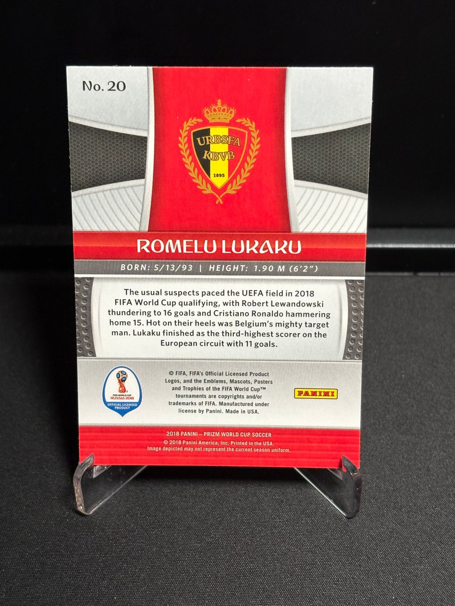 Romelu Lukaku Panini Prizm World Cup 2018 "Base" Belgique