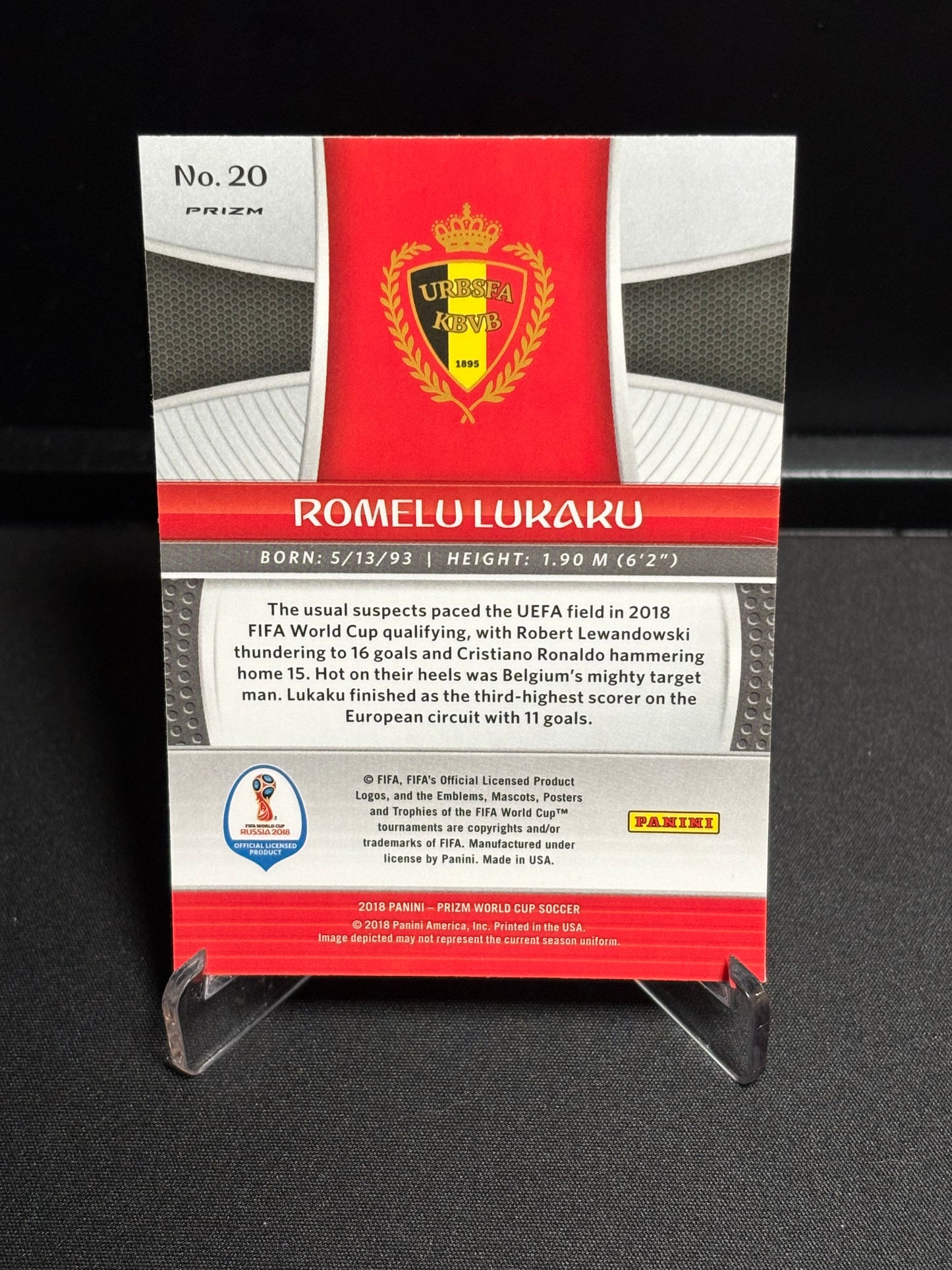 Romelu Lukaku Panini Prizm World Cup 2018 "Lazer Prizm" Belgique