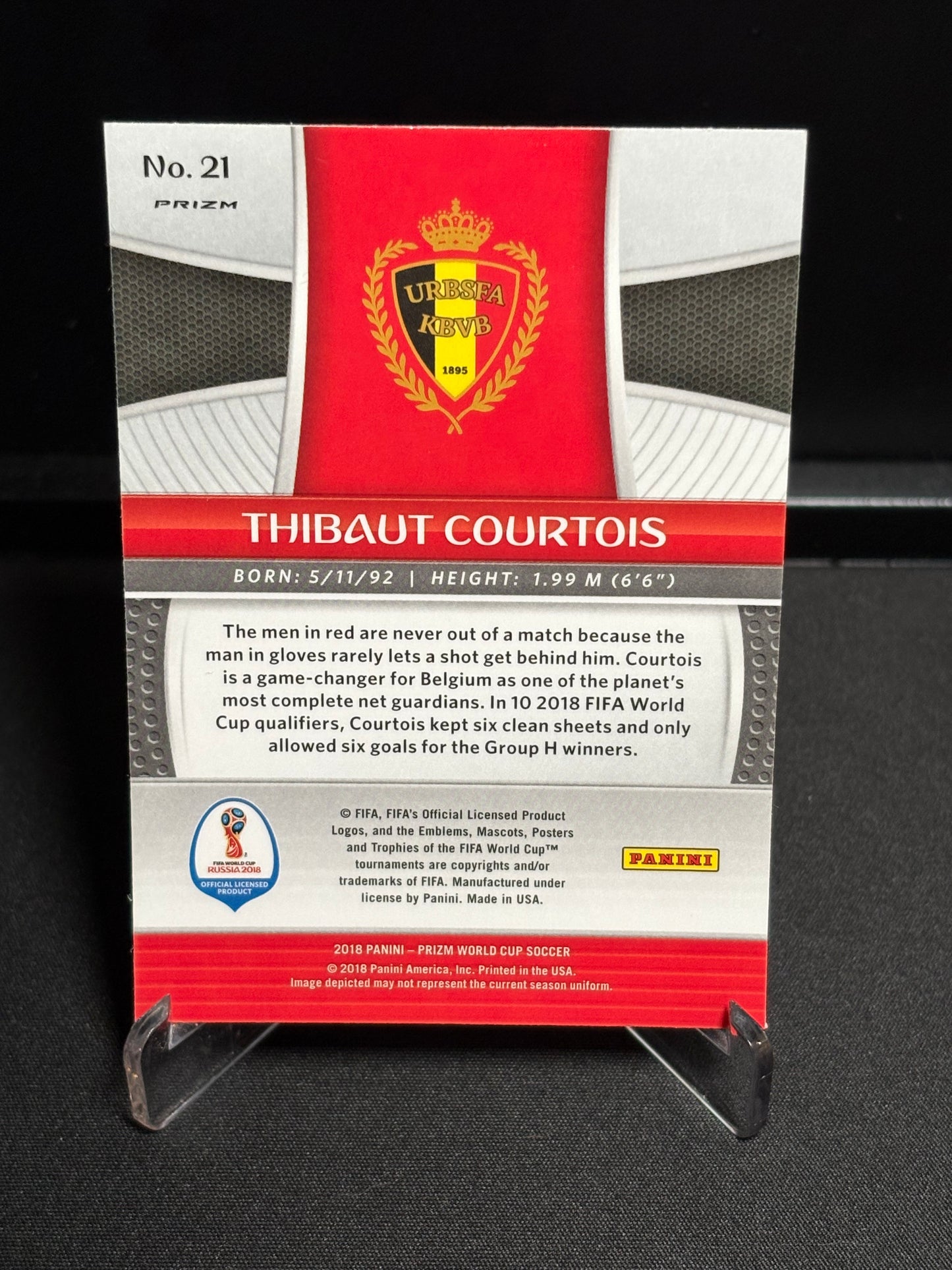Thibaut Courtois Panini Prizm World Cup 2018 "Prizm" Belgique