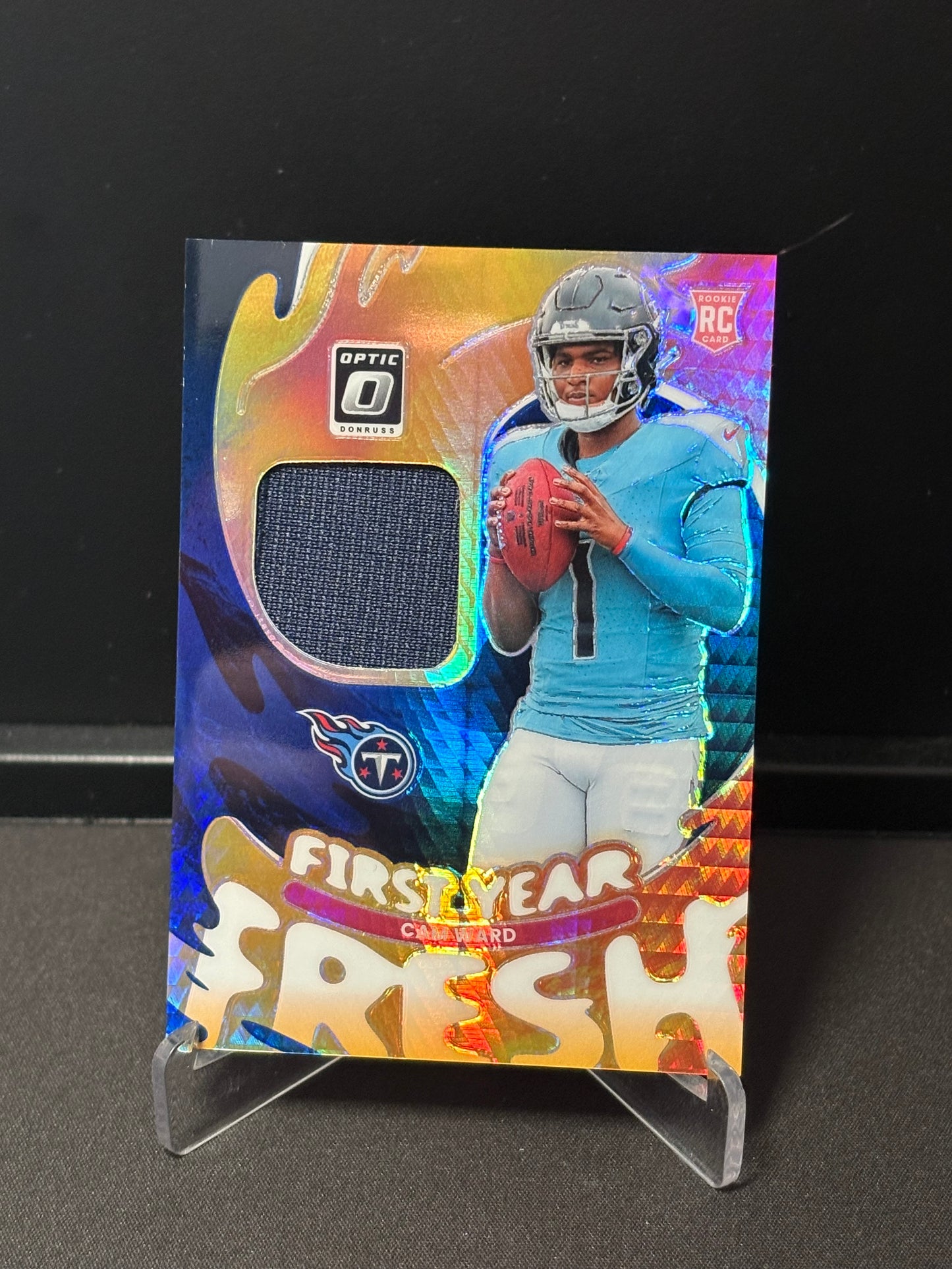 Cam Ward RC Panini Donrus Optic 2025 "First Year Fresh" Tennessee Titans