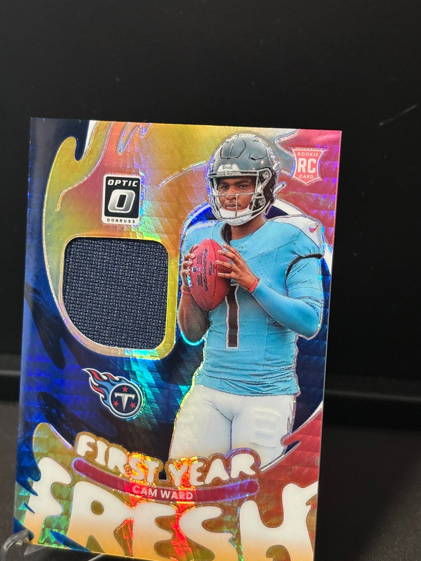Cam Ward RC Panini Donrus Optic 2025 "First Year Fresh" Tennessee Titans
