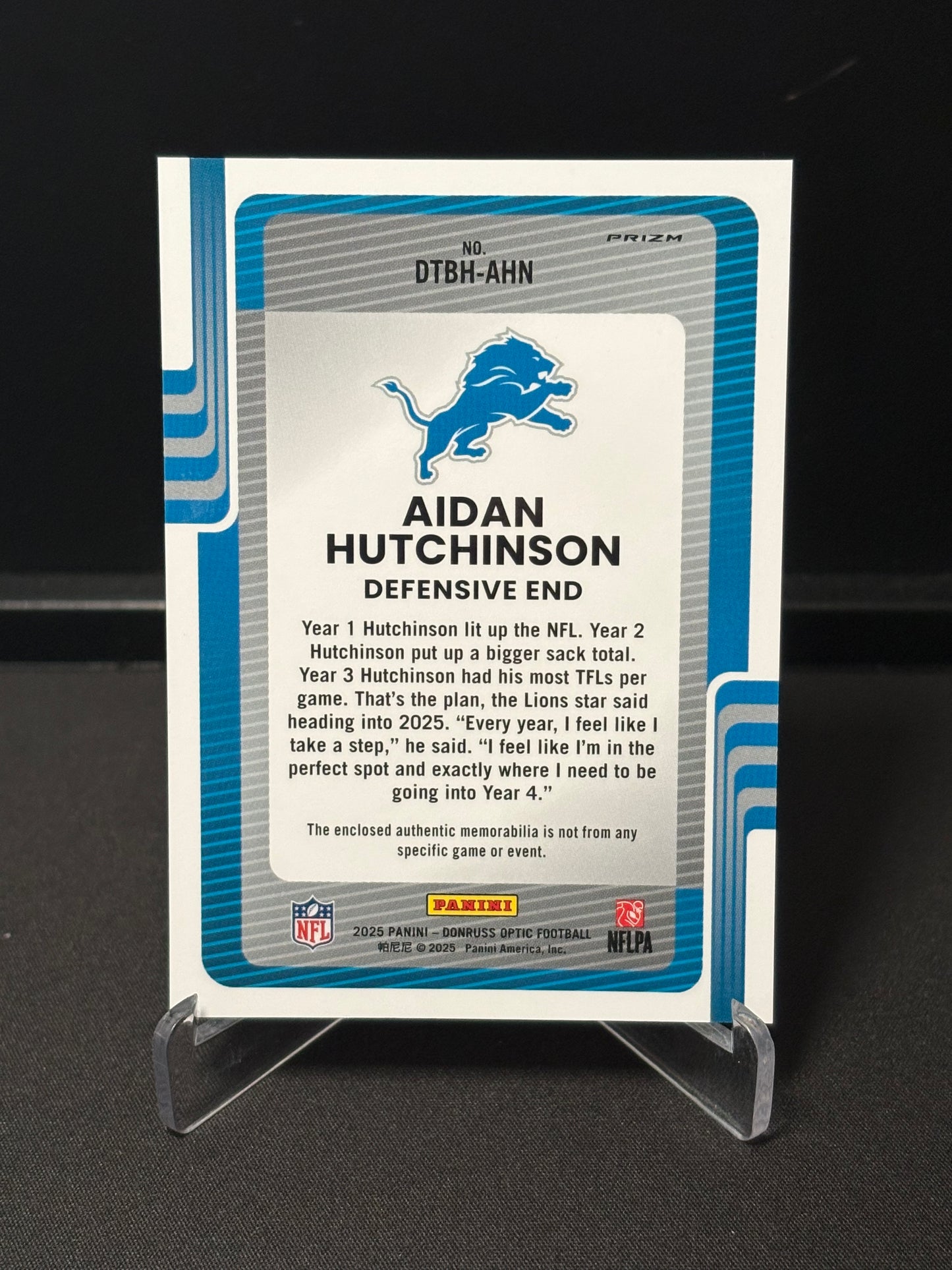 Aidan Hutchinson Panini Donruss Optic 2025 "Donruss Threads" Detroit Lions