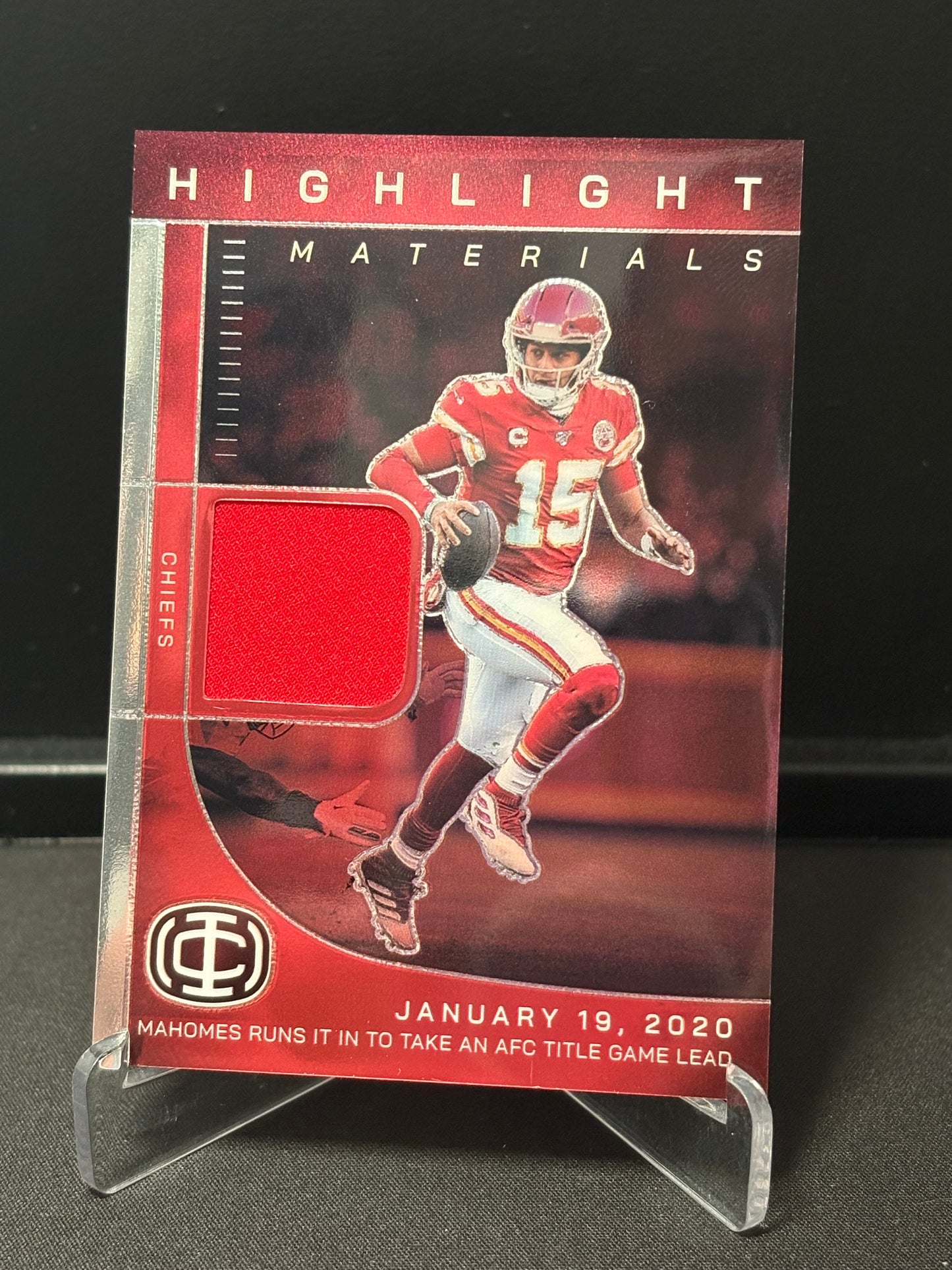 Patrick Mahomes Panini Icons Collection 2025 "Highlight Materials" Kansas City Chiefs