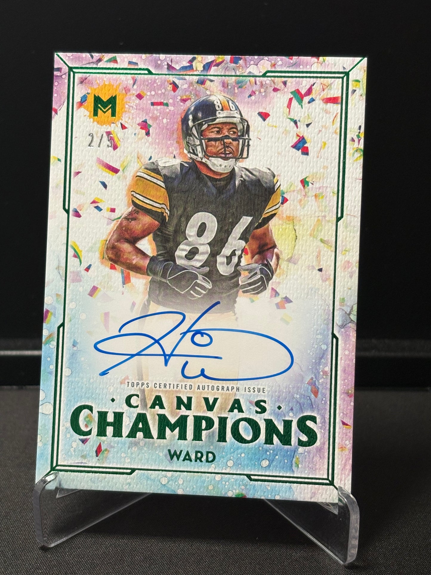 Hines Ward Topps Motif 2024 "Canvas Champions OnCard /5" Pittsburgh Steelers