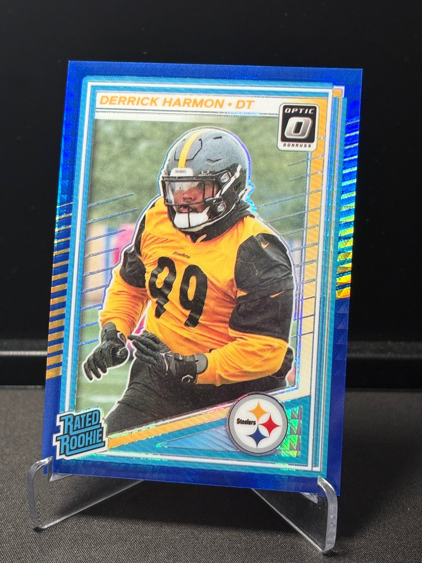 Derrick Harmon RC Donruss Optic 2025 "Blue Hyper" Pittsburgh Steelers