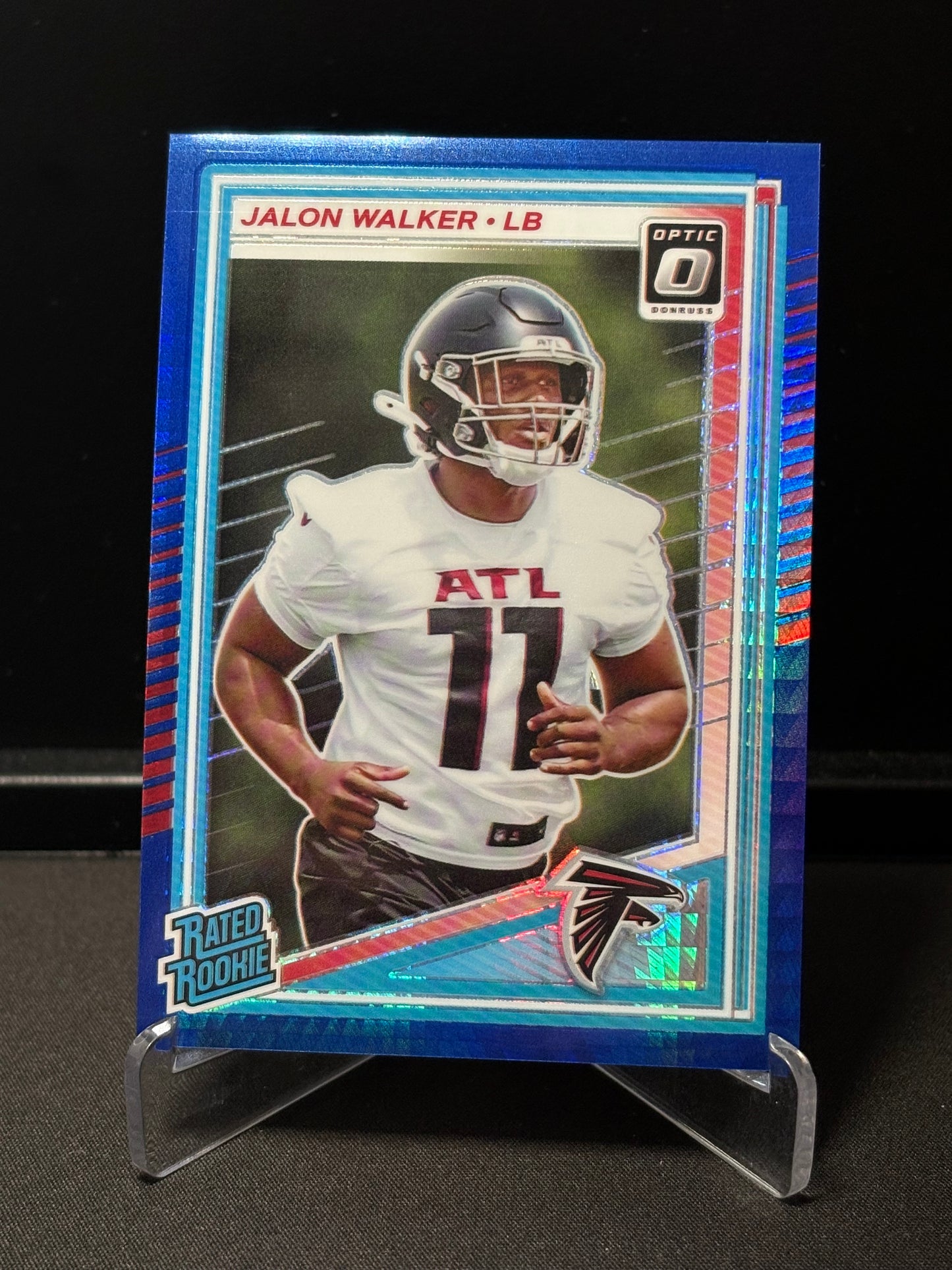 Jalon Walker RC Donruss Optic 2025 "Blue Hyper" Atlanta Falcons