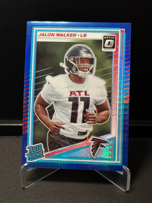 Jalon Walker RC Donruss Optic 2025 "Blue Hyper" Atlanta Falcons