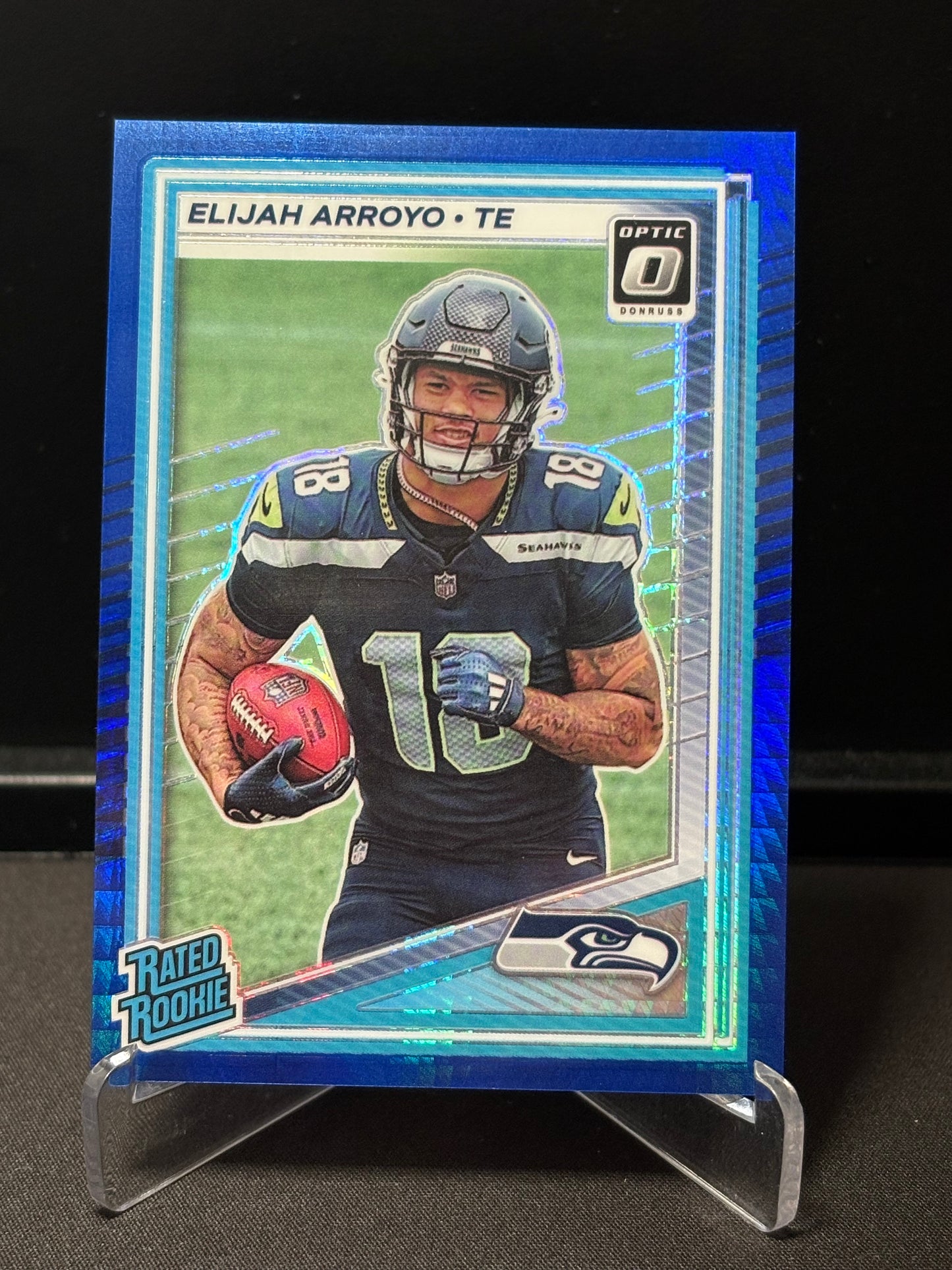 Elijah Arroyo RC Donruss Optic 2025 "Blue Hyper" Seattle Seahawks