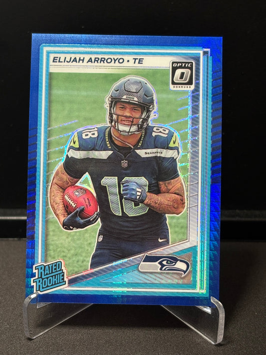 Elijah Arroyo RC Donruss Optic 2025 "Blue Hyper" Seattle Seahawks
