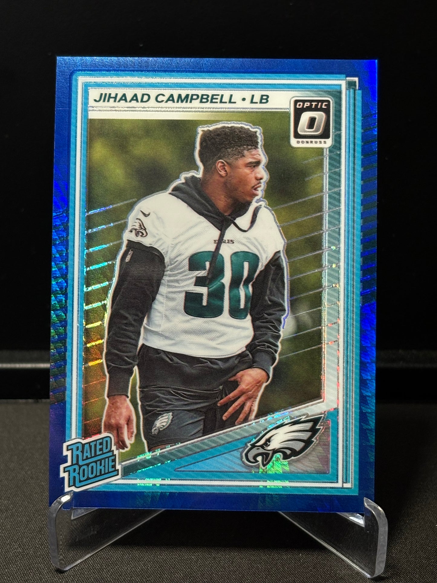 Jihaad Campbell RC Donruss Optic 2025 "Blue Hyper" Philadelphia Eagles