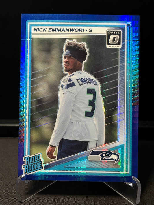 Nick Emmanwori RC Donruss Optic 2025 "Blue Hyper" Seattle Seahawks