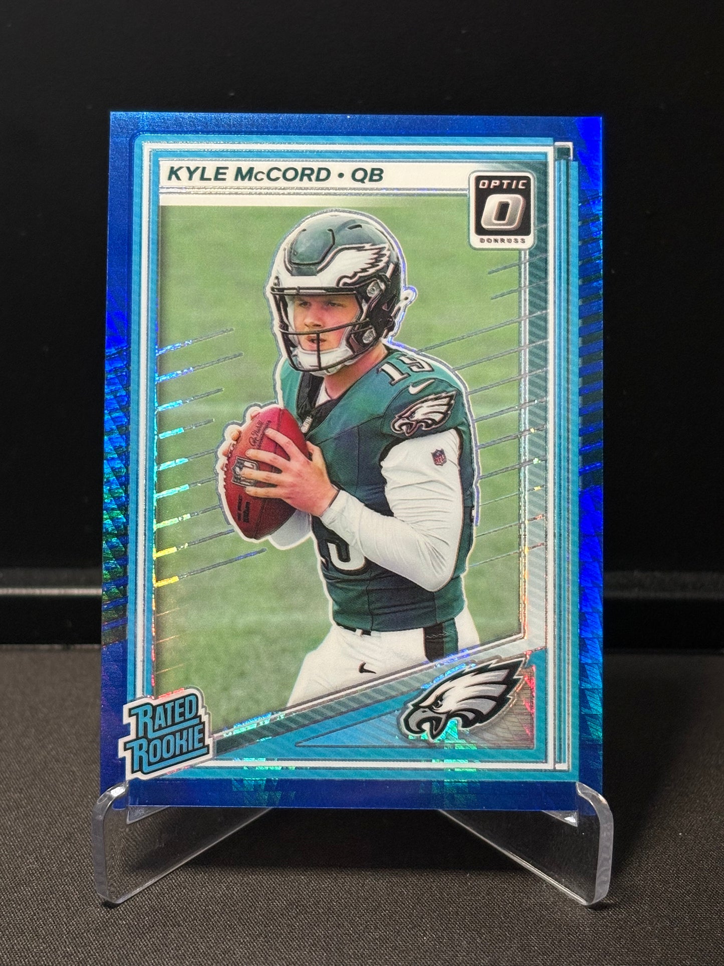 Kyle McCord RC Donruss Optic 2025 "Blue Hyper" Philadelphia Eagles