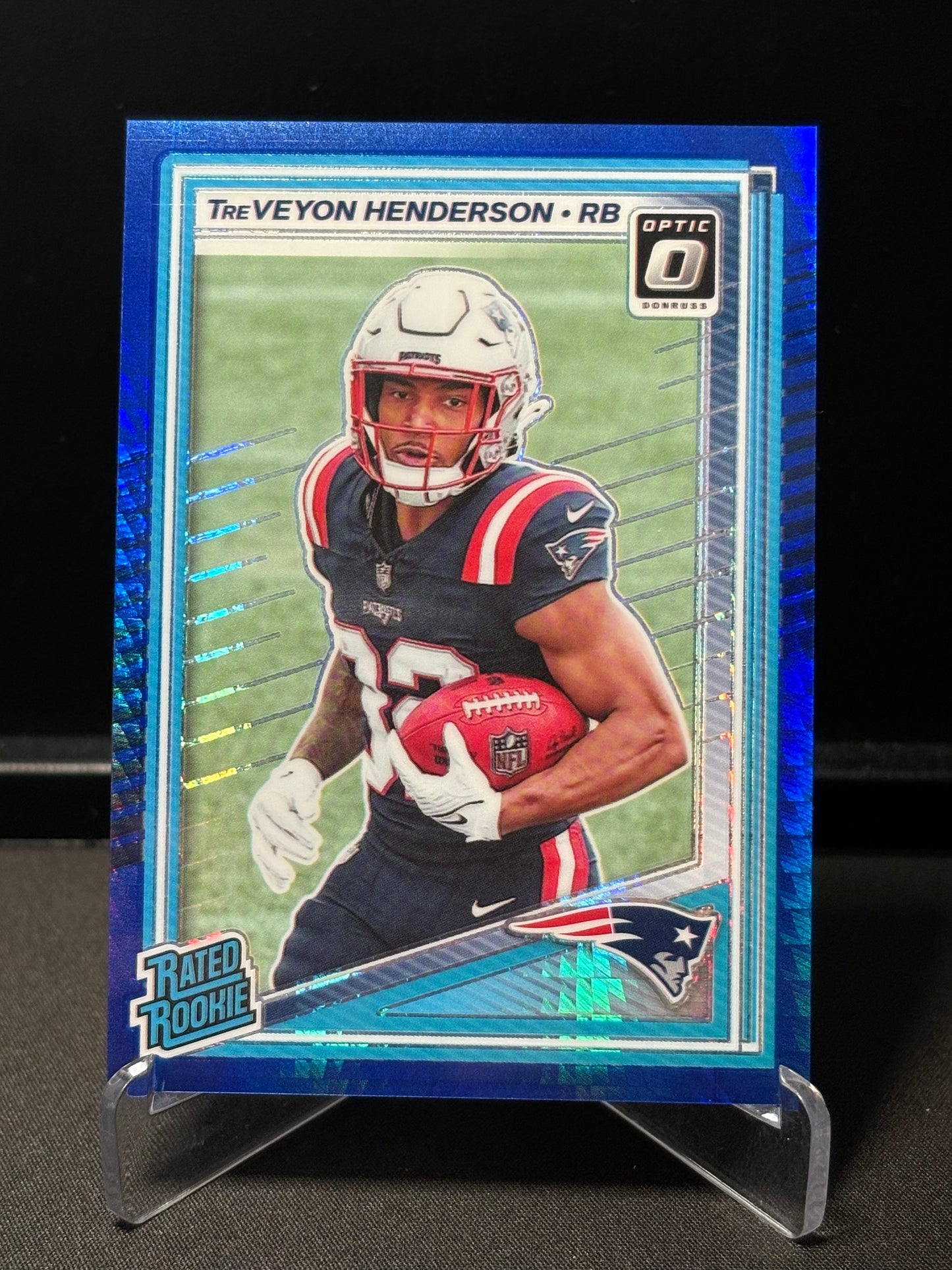 TreVeyon Henderson RC Donruss Optic 2025 "Blue Hyper" N.E Patriots