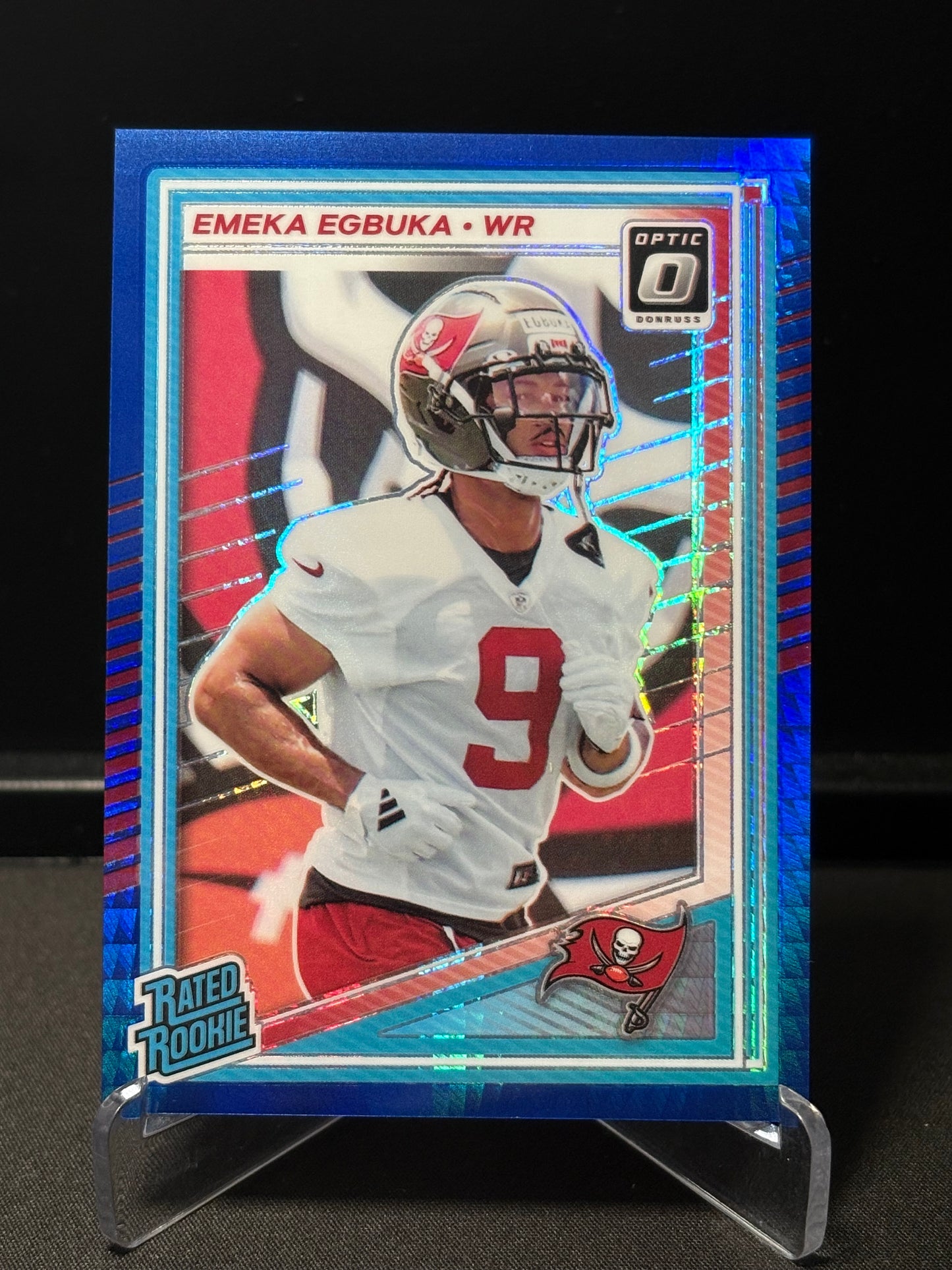 Emeka Egbuka RC Donruss Optic 2025 "Blue Hyper" Tampa Bay Buccaneers