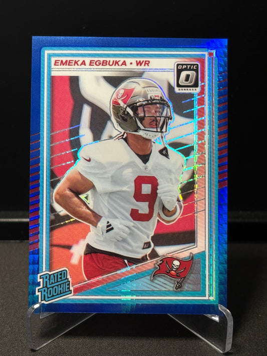 Emeka Egbuka RC Donruss Optic 2025 "Blue Hyper" Tampa Bay Buccaneers