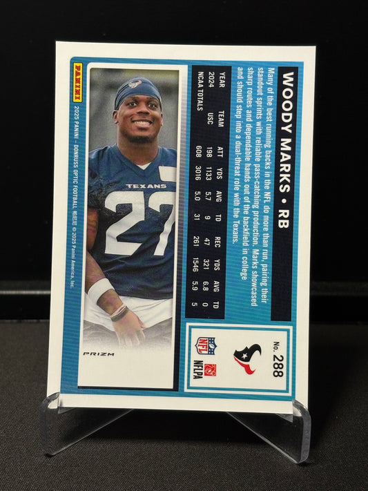Woody Marks RC Donruss Optic 2025 "Blue Hyper" Houston Texans
