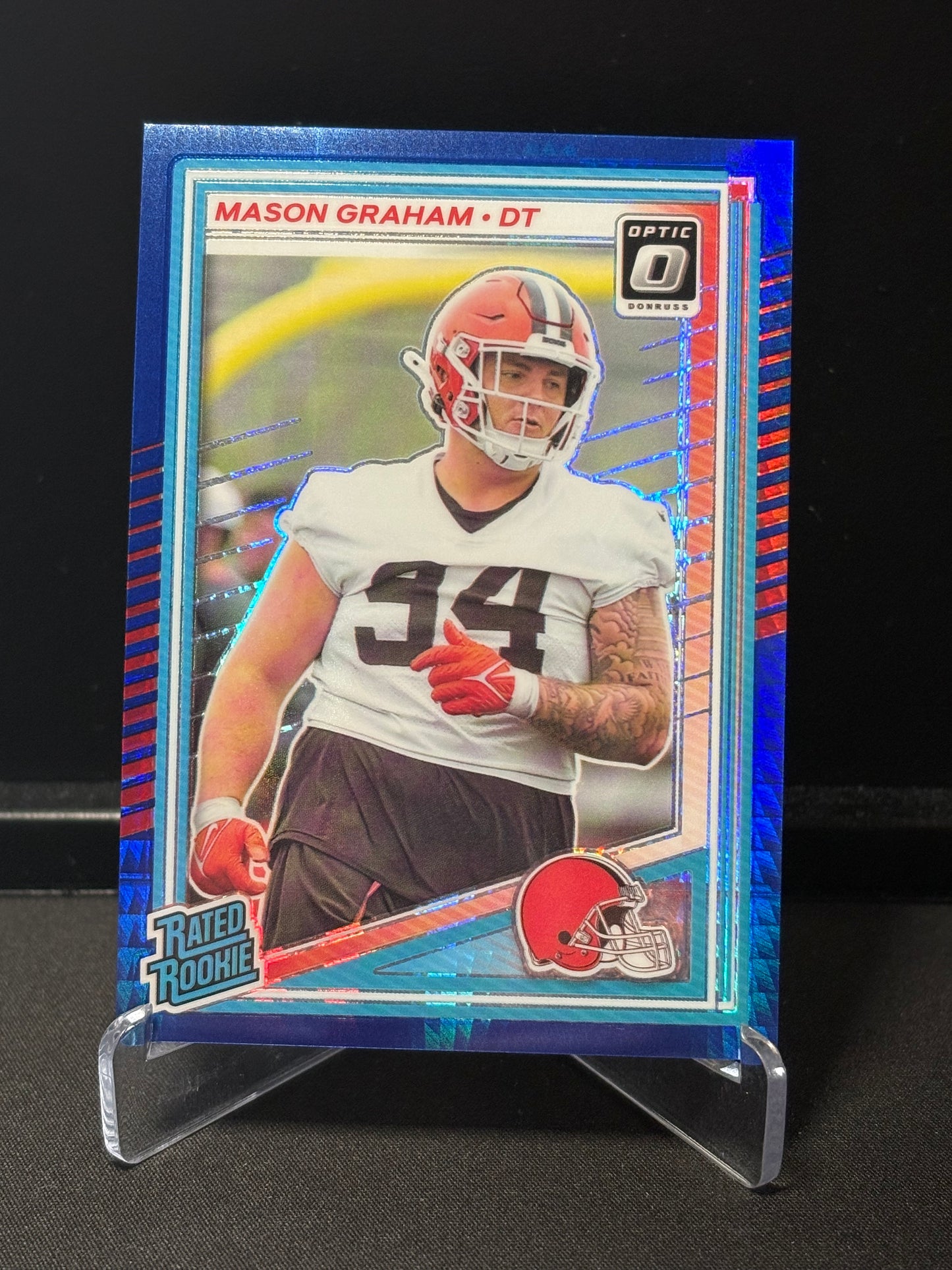 Mason Graham RC Donruss Optic 2025 "Blue Hyper" Cleveland Browns